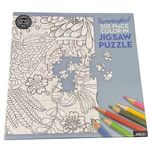 Hummingbird Color-In Jigsaw Puzzle 500 Pieces 24” x 18” Brand New‎